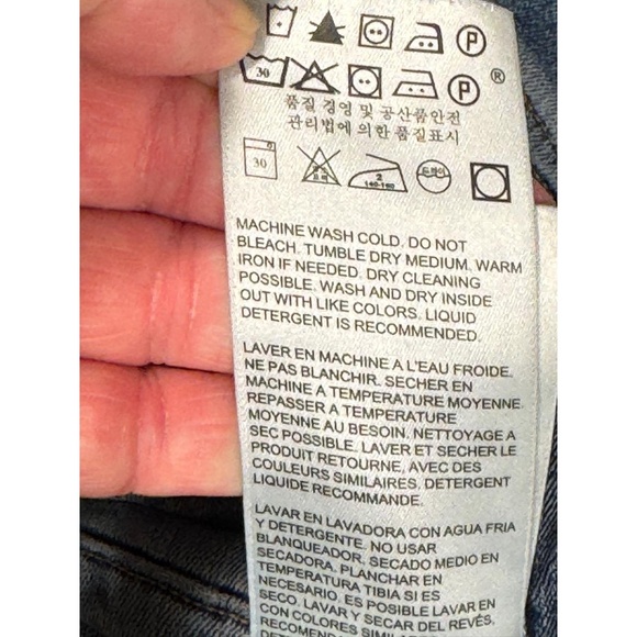 Levi's Jacket medium Blue Grey Hybrid Trucker Thumb Holes Casual - Picture 6 of 10